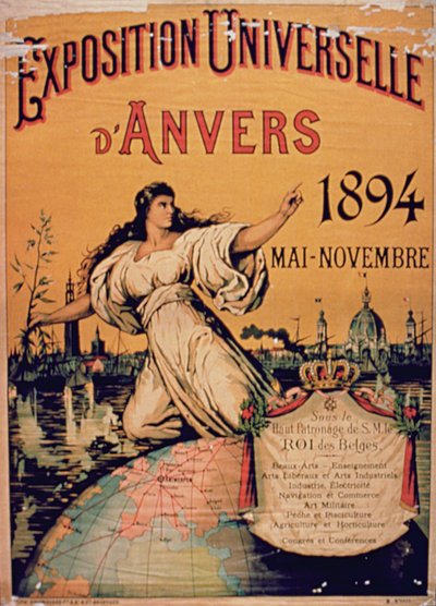 Poster voor de Universele Tentoonstelling van Antwerpen, mei-november 1894 door French School